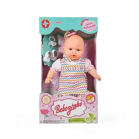 Boneca Bebezinho Vestido Rosa 49 cm - Estrela