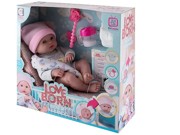 Boneca Love Born Neném Nanando Abre Fecha Olho - Cotiplas