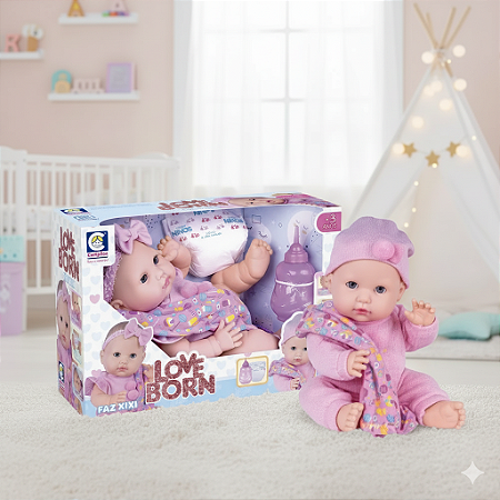 Boneca Love Born faz xixi Cotiplas