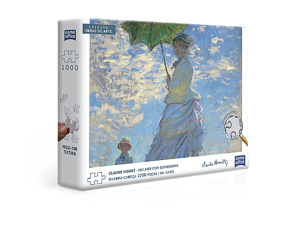 Coleção Obras de Arte – Monet: Mulher com sombrinha – Quebra-cabeça 1000 peças