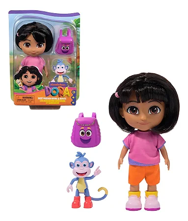 BONECA 6" COM MACACO BOTAS E MOCHILA, DORA AVENTUREIRA, SUNNY