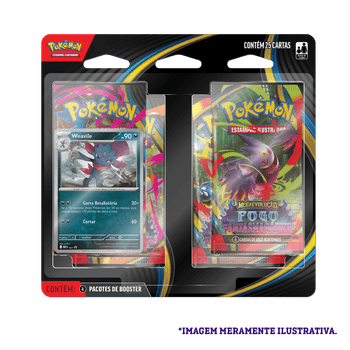 Card Pokemon Blister Quadruplo Pokémon Weavile ME02 Fogo Fantasmagórico