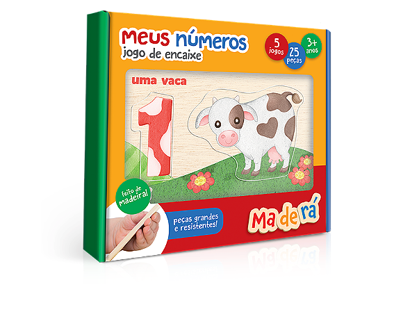 Meus Números jogo de encaixe em madeira