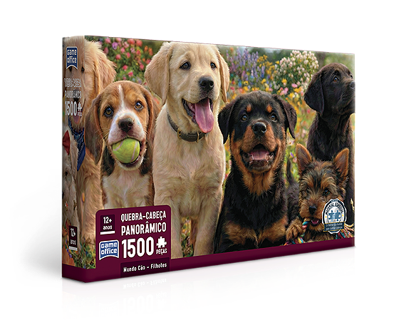 Quebra-cabeça Mundo Cão Filhotes 1500 peças