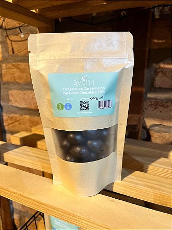 Drágeas de castanha do Pará com chocolate 70%