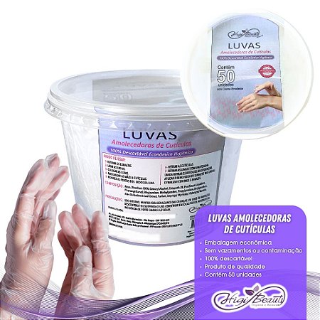 LUVA ECONOMICA COM CREME EMOLIENTE - 50 UNIDADES