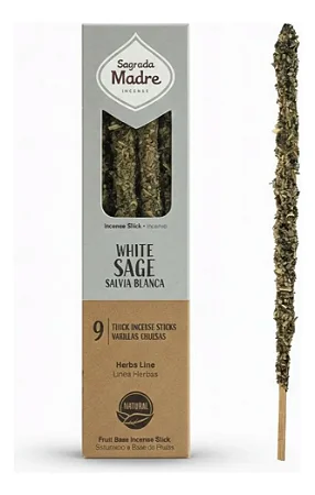 Incenso Natural de Ervas Salvia Branca, Ervas e Flores Sagrada Madre