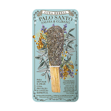 Palo Santo com Salvia e Olibano Cura Herbal