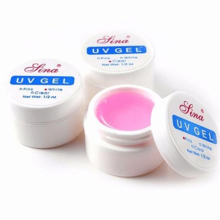 Gel UV De Unha Lina 15g Pink Clear White Alongamento Acrigel