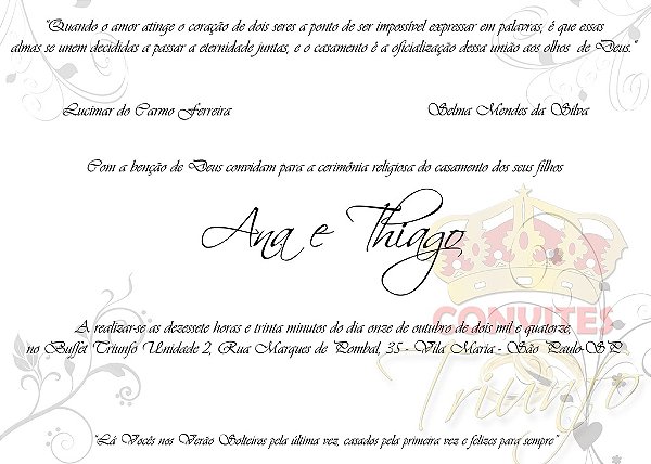 Convite de Casamento - Cód. CC-005