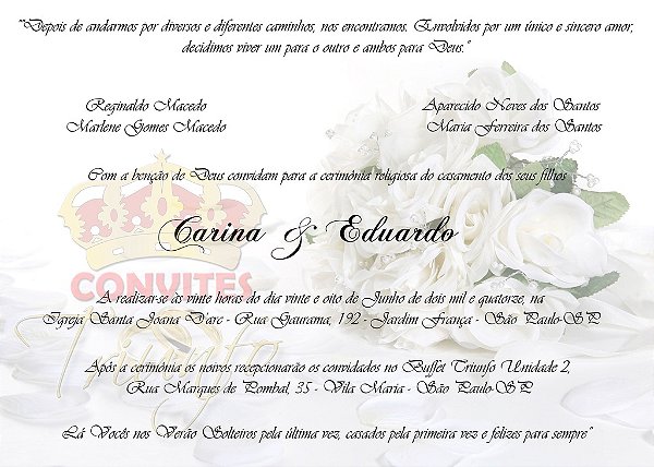 Convite de Casamento - Cód.CC-010