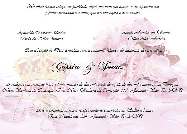 Convite de Casamento - Cód. CC-013
