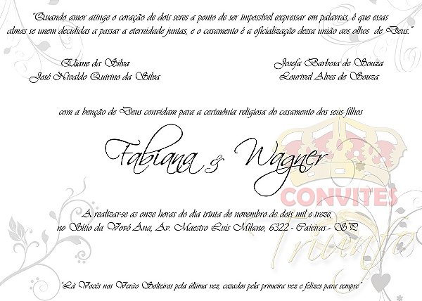 Convite de Casamento - Cód. CC-016