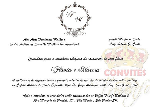 Convite de Casamento - Cód. CC-020