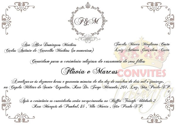 Convite de Casamento - Cód. CC-021