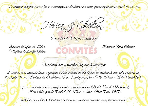 Convite de Casamento - Cód. CC-027
