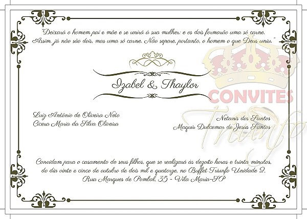Convite de Casamento - Cód. CC-029