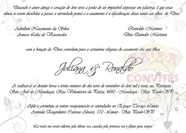 Convite de Casamento - Cód. CC-032