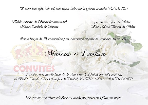 Convite de Casamento - Cód. CC-040