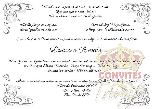 Convite de Casamento - Cód. CC-041
