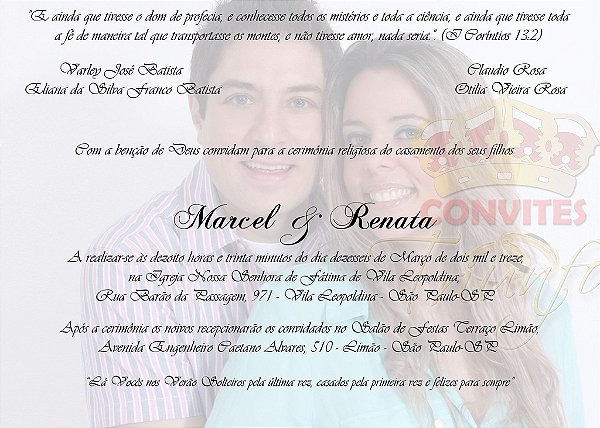 Convite de Casamento - Cód CC-045