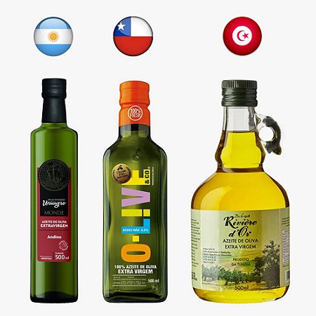 Kit Azeites Extra Virgem Harmonização com Saladas 3x500ml