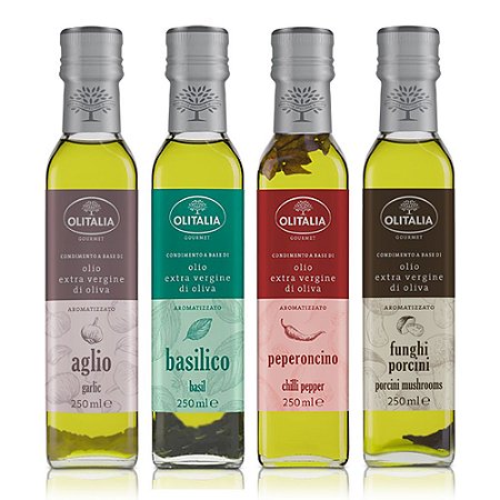 Kit Azeites Extra Virgem Aromatizados Olitália 4x250ml