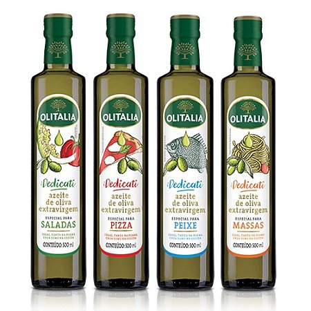 Kit Azeites Extra Virgem Idedicati Olitália 4x500ml