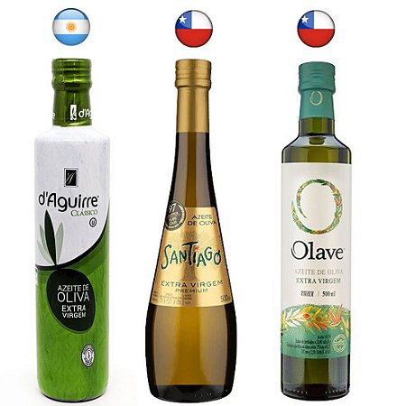 Kit Azeites América do Sul Harmonização Com Saladas 3x500ml