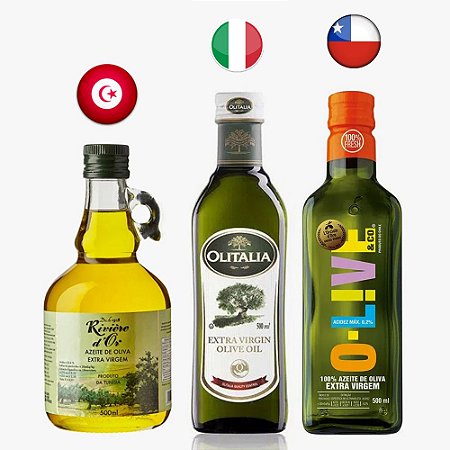Kit Azeites Extra Virgem Para O Dia A Dia 3x500ml