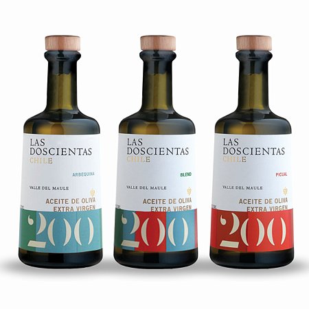Kit Azeite Extra Virgem Chileno Las 200 Arbequina, Picual e Blend 3x500ml