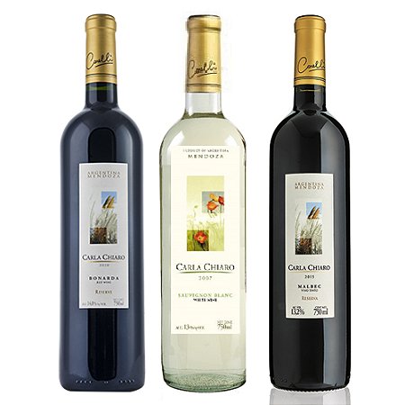 Kit Vinhos Argentinos Malbec Bonarda e Sauvignon Blanc 3x750ml