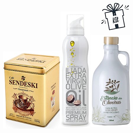 Kit Presente Azeites Especiais Premium + Café Gourmet Lata