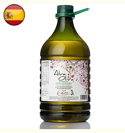Azeite Extra Virgem Espanhol Alva Oliva Picual 3 Litros