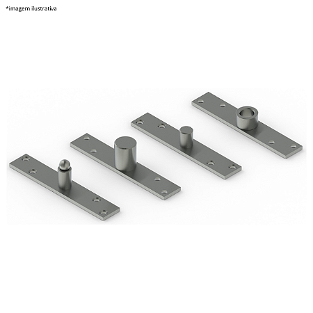 Kit Dobradiça Pino / Pivot para portas de madeira - aço inox