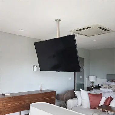 Suporte Giratório de Teto para TV - Modelo UP (UNIVERSAL), com regulagem - aço inox