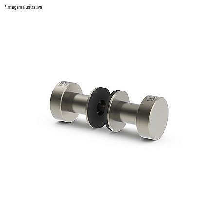 Ferragem 1629 para vidro (puxador redondo duplo) - aço inox