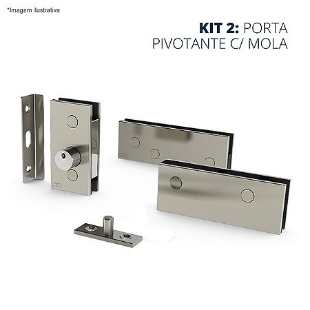Kit 2 - Porta pivotante com mola - aço inox