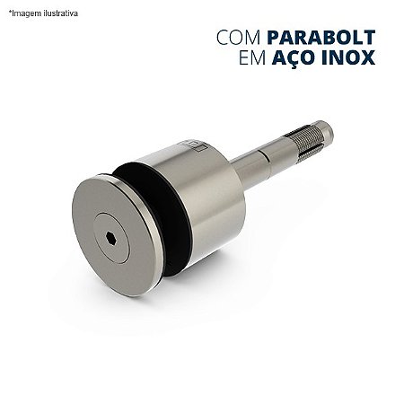 Prolongador redondo p/ vidro com parabolt - aço inox