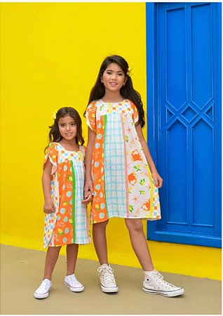 Vestido Infantil Vida Marinha