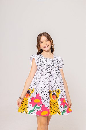 Vestido Infantil Tigre Amigo