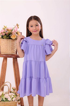 Vestido Infantil Doce Infância Lavanda