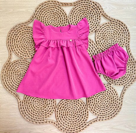 Vestido Baby Doce Infância Goiaba