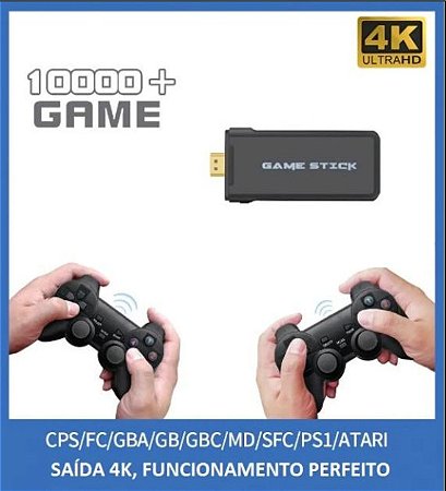 Console Retrô Vídeo Game 4k Stick Jogos PS1 SNES MD GBA AT