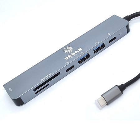 HUB 7 em 1 HDMI 4k USB 3.0 USB-C TF SD PD Urban Gate