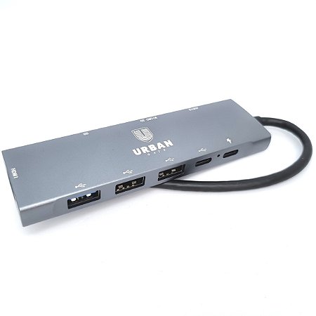 HUB 9 em 1 Notebook HDMI 4K USB 3.0 SD/TF USB-C PD P2 Urban Gate