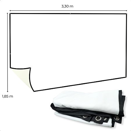 Tela Para Projetor 16:9 150 Polegadas Salange Com Furos Cor Branca