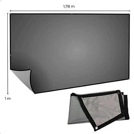 Tela Reflexiva Para Projetor 16:9 84 Polegadas Salange Com Furos Cor Cinza