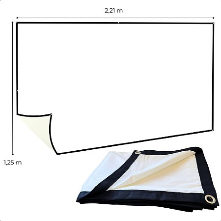 Tela Reflexiva Para Projetor 16:9 100 Polegadas Salange Com Furos Cor Branca