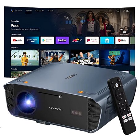 Projetor Caiwei S7 2000 ANSI Lumens Com Android Bluetooth Wifi